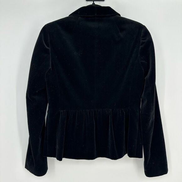 J. Crew Eden Velvet Blazer Size 4 Black Regency Goth Classic Steampunk - Picture 8 of 11